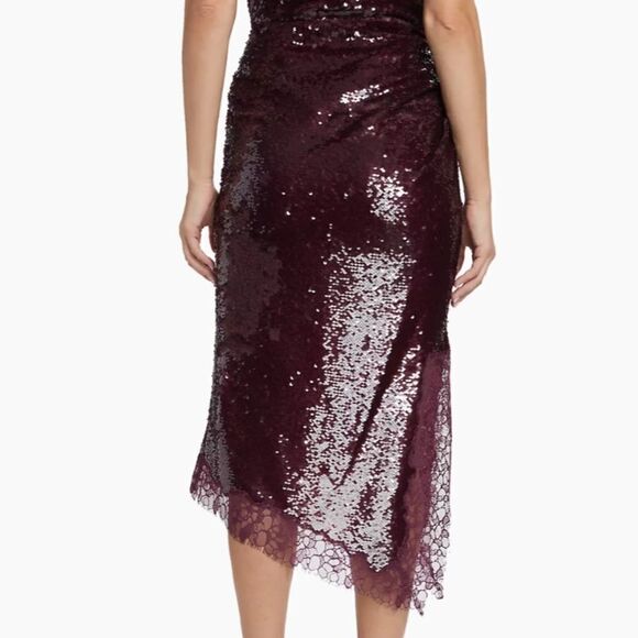 NWT Simkhai Amrita Midi Purple Skirt Sequin Embellishment High Waist Size 0 - Picture 9 of 17